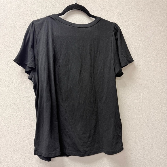 Philosophy Black Ruffle Sleeve Top XL Soft Casual Chic Blouse - Picture 5 of 6